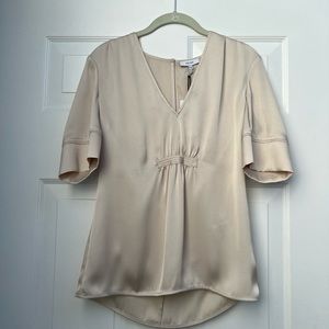 Reiss - NWT -  blouse -Cream/bone color V-neck - size 4